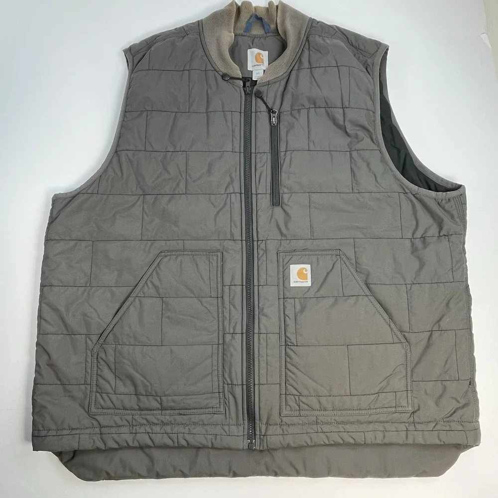 Carhartt Vest Mens Size 2XL Quilted Brookville Thinsulate Insulated Utility Gray